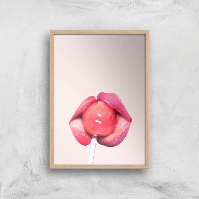 Lollipop Giclee Art Print - A4 - Wooden Frame on Productcaster.