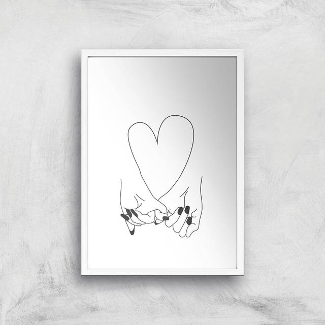 Pinky Promise Her + Her Giclee Art Print - A3 - White Frame on Productcaster.