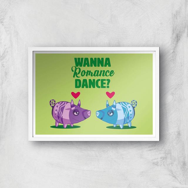 Viva Pinata Wanna Romance Dance Pig Art Print Giclee Art Print - A2 - White Frame on Productcaster.