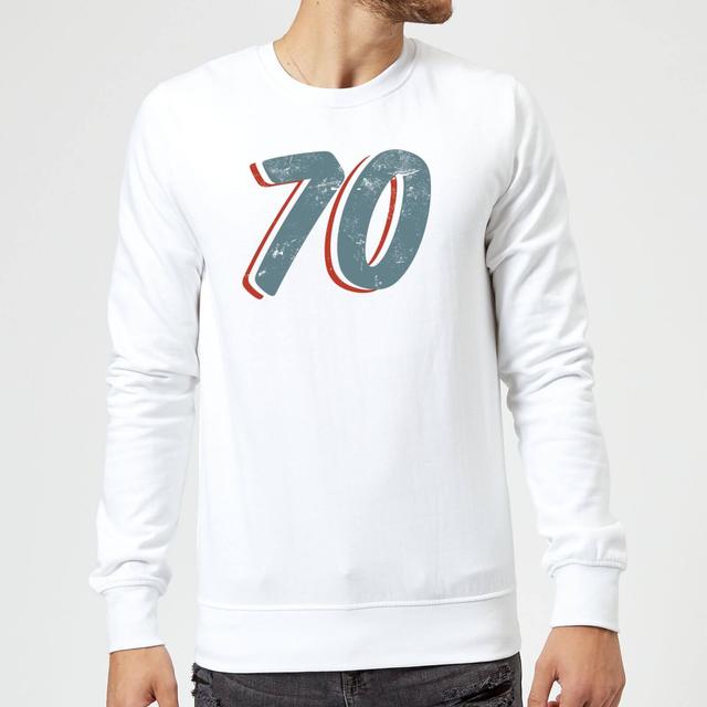 70 Distressed Sweatshirt - White - M - White on Productcaster.