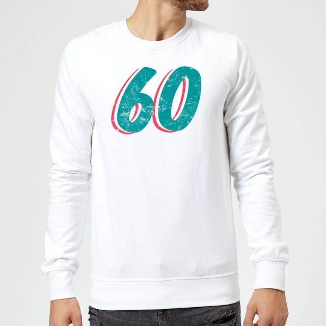 60 Distressed Sweatshirt - White - L - Weiß on Productcaster.