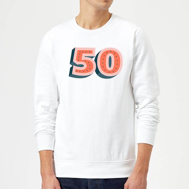 50 Dots Sweatshirt - White - M - Weiß on Productcaster.