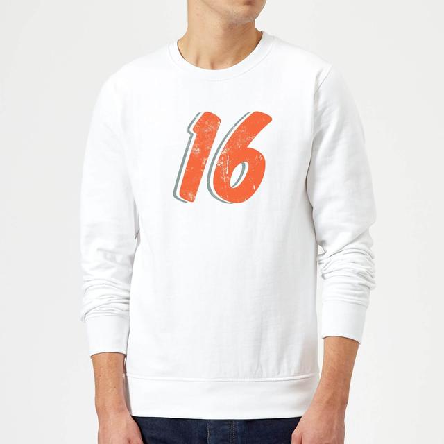 16 Distressed Sweatshirt - White - L - Weiß on Productcaster.