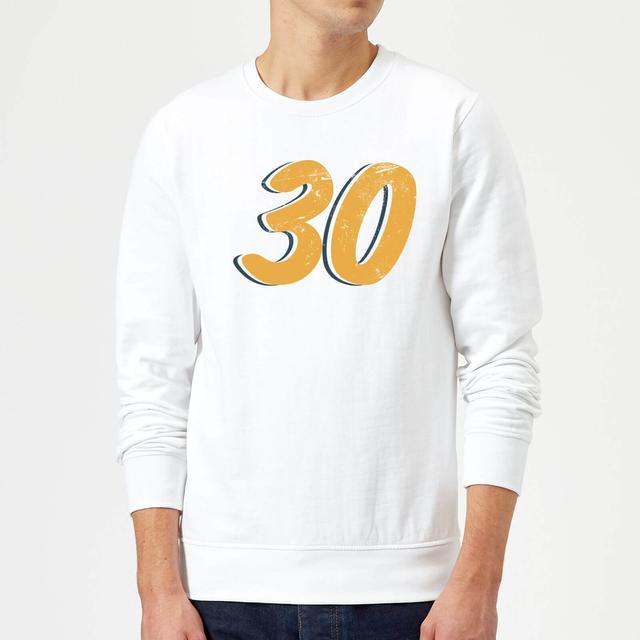 30 Distressed Sweatshirt - White - XXL - White on Productcaster.