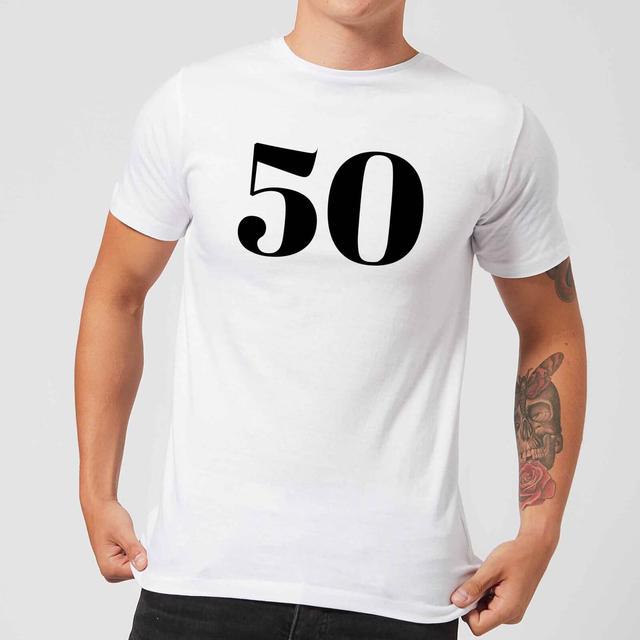 50 Men's T-Shirt - White - XXL - Weiß on Productcaster.