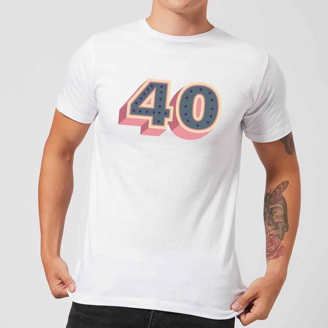 40 Dots Men's T-Shirt - White - XXL - White on Productcaster.