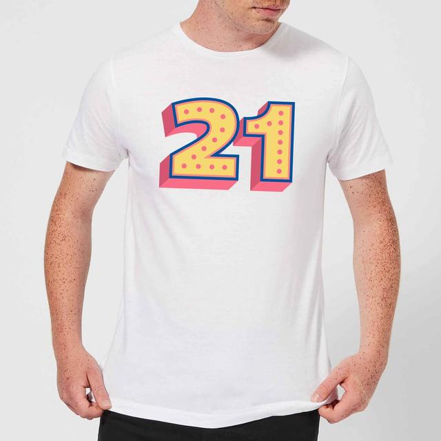 21 Dots Men's T-Shirt - White - S - Weiß on Productcaster.