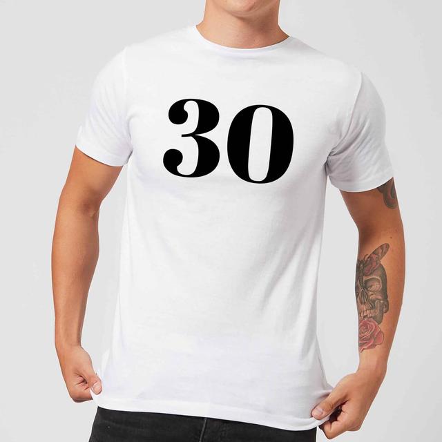 30 Men's T-Shirt - White - XL - Weiß on Productcaster.