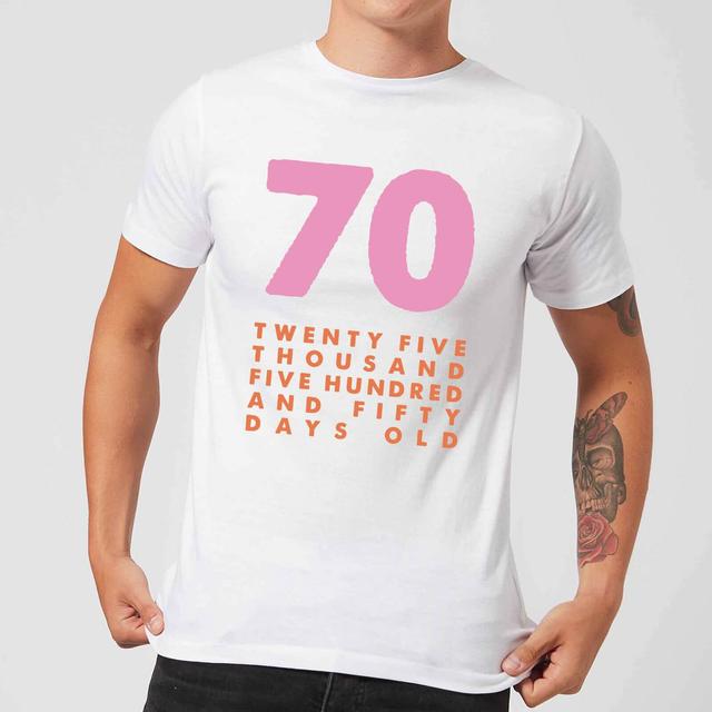 70 Twenty Five Thousand Five Hundred And Fifty Days Old Men's T-Shirt - White - L - Weiß on Productcaster.