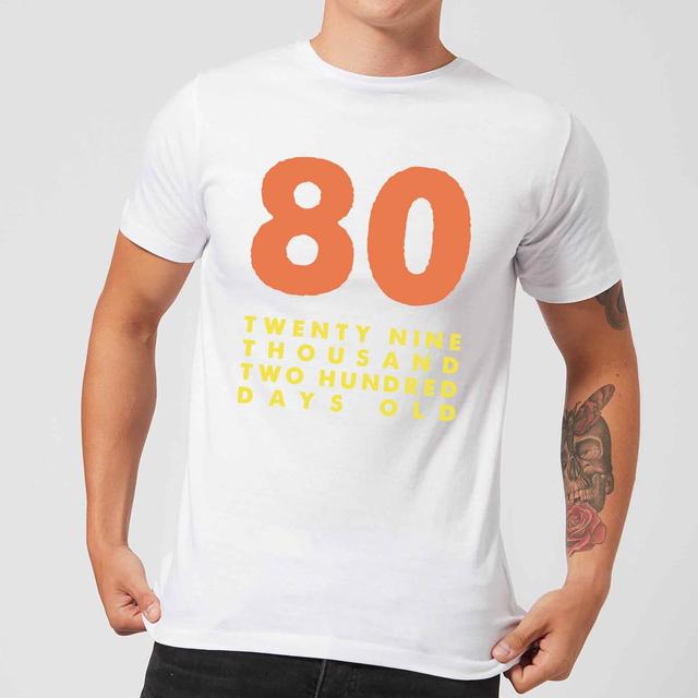 80 Twenty Nine Thousand Two Hundred Days Old Men's T-Shirt - White - M - Weiß on Productcaster.