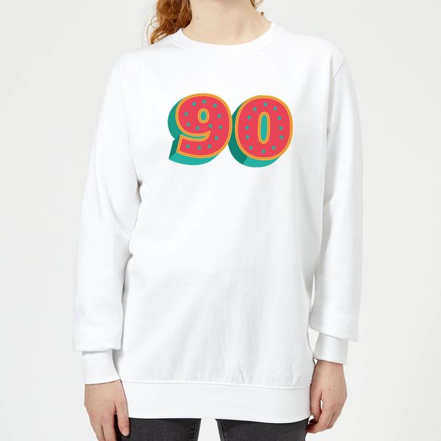 90 Dots Women's Sweatshirt - White - M - Weiß on Productcaster.