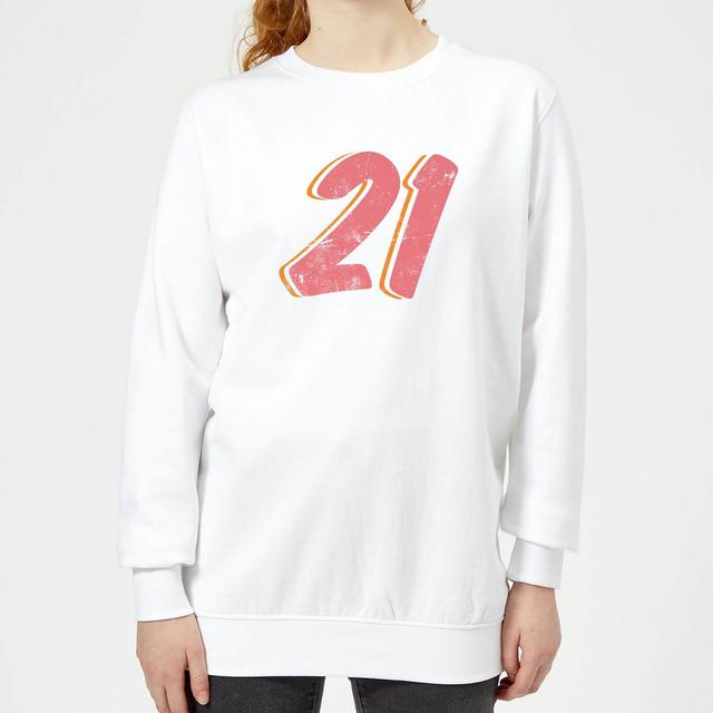 21 Distressed Women's Sweatshirt - White - XXL - Weiß on Productcaster.