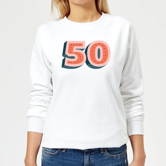 50 Dots Women's Sweatshirt - White - L - White on Productcaster.