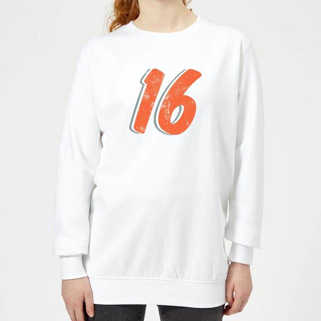 16 Distressed Women's Sweatshirt - White - XXL - Weiß on Productcaster.