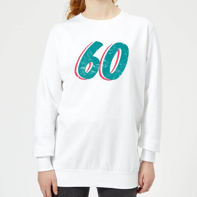 60 Distressed Women's Sweatshirt - White - XS - Weiß on Productcaster.