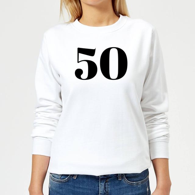 50 Women's Sweatshirt - White - S - Weiß on Productcaster.