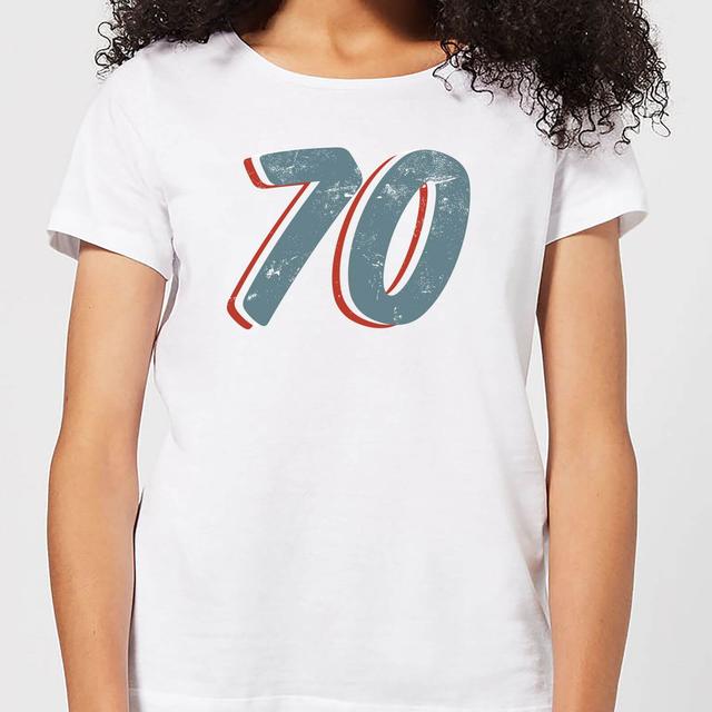 70 Distressed Women's T-Shirt - White - XL - Weiß on Productcaster.