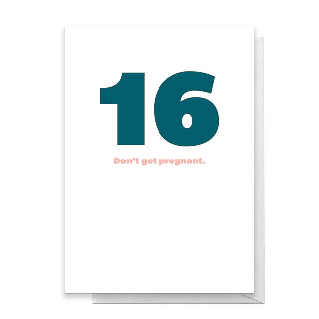 16 Don't Get Pregnant. Greetings Card - Large Card on Productcaster.