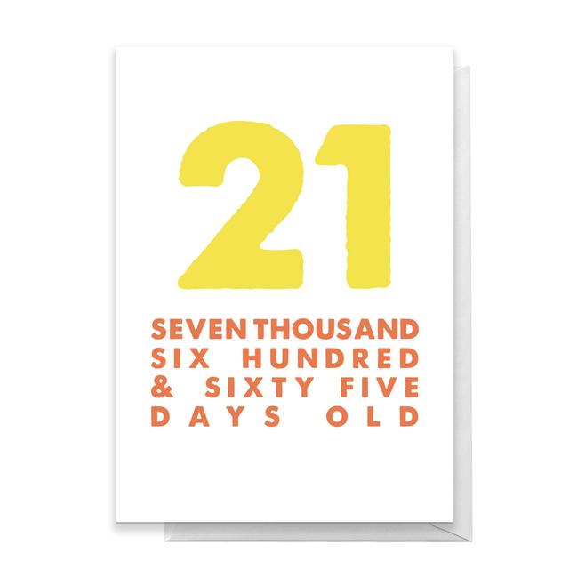 21 Seven Thousand Six Hundred And Sixty Five Days Old Greetings Card - Standard Card on Productcaster.