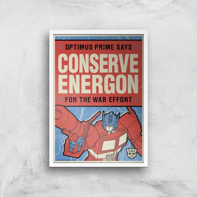 Transformers Conserve Energon Poster Art Print - A4 - White Frame on Productcaster.