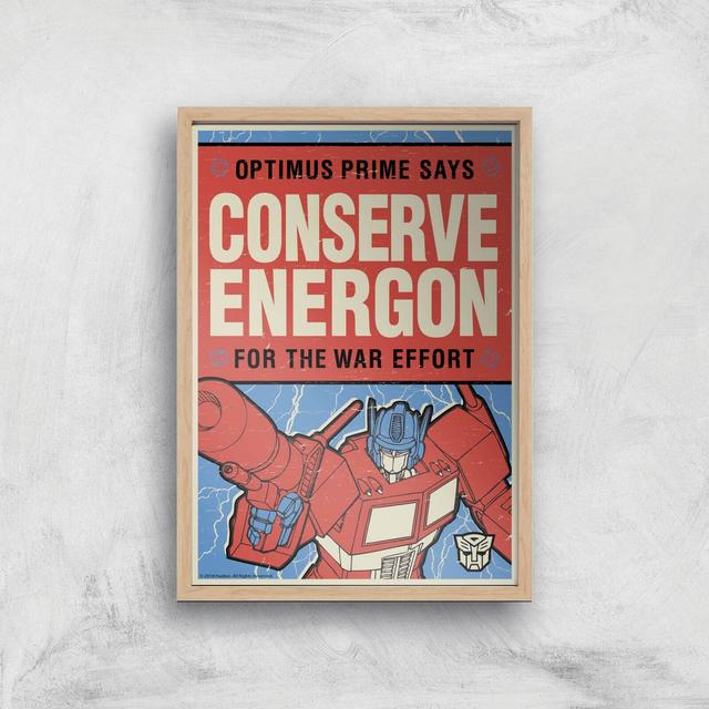 Transformers Conserve Energon Poster Art Print - A3 - Wooden Frame on Productcaster.