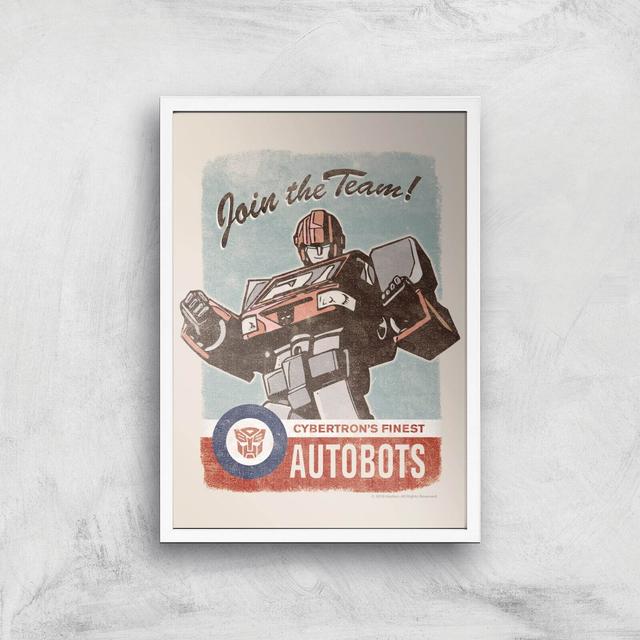 Transformers Join The Team Art Print - A2 - White Frame on Productcaster.