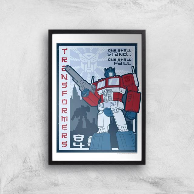 Transformers One Shall Stand Poster Art Print - A4 - Black Frame on Productcaster.