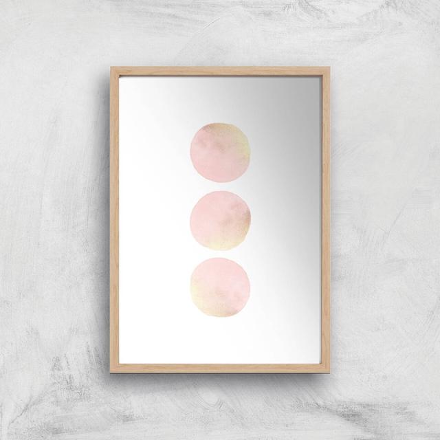 Three Moons Art Print - A3 - Wooden Frame on Productcaster.