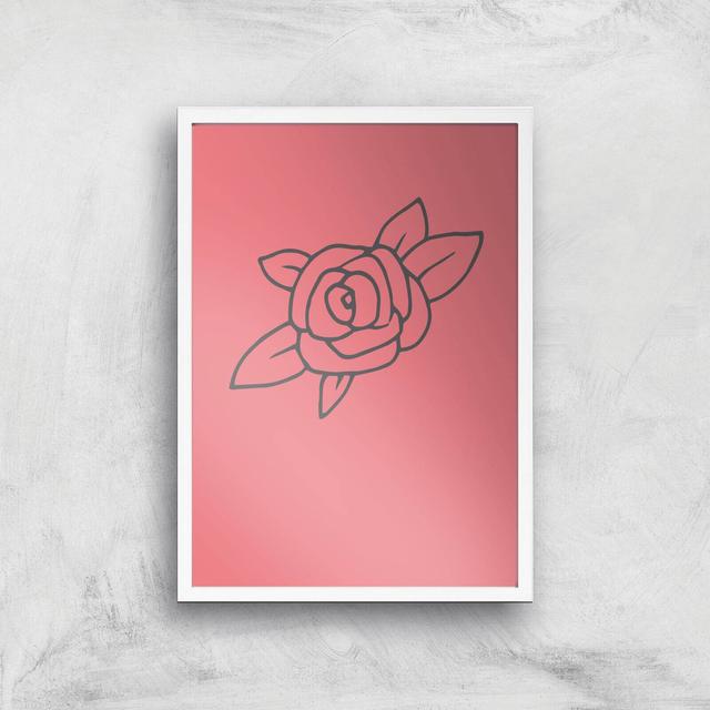 Rose Art Print - A3 - White Frame on Productcaster.