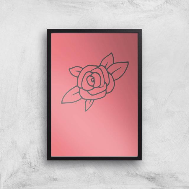 Rose Art Print - A3 - Black Frame on Productcaster.