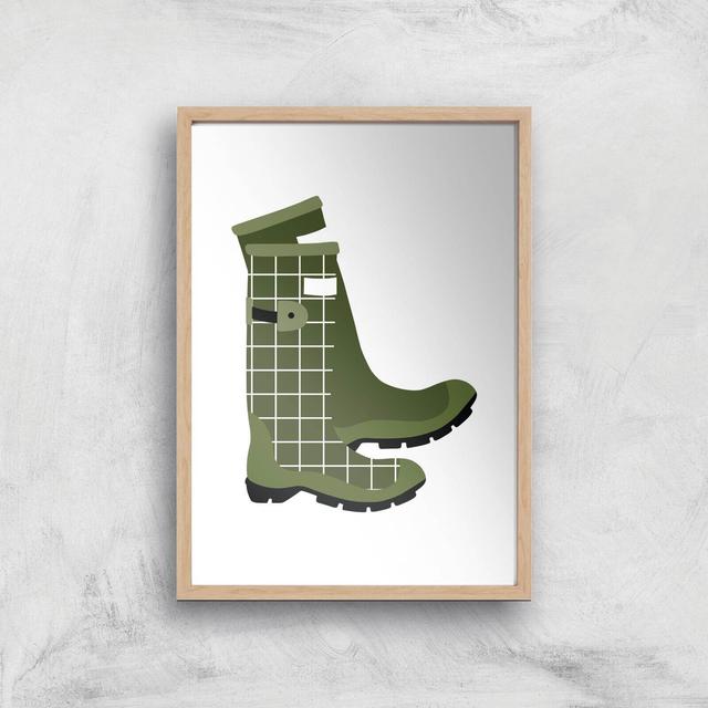 Wellies Art Print - A3 - Wooden Frame on Productcaster.