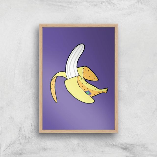 Banana Art Print - A4 - Wooden Frame on Productcaster.