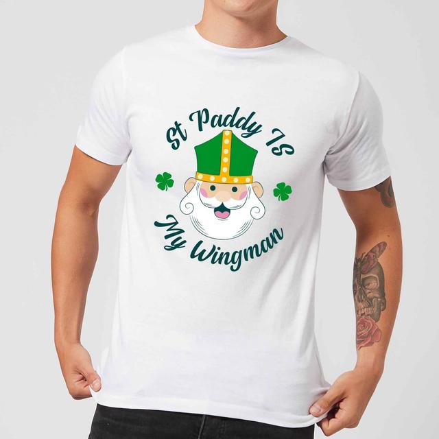 St Paddy Is My Wingman Men's T-Shirt - White - 5XL - White on Productcaster.