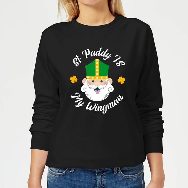 St Paddy Is My Wingman Women's Sweatshirt - Black - S - Schwarz on Productcaster.