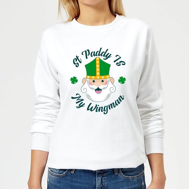 St Paddy Is My Wingman Women's Sweatshirt - White - XL - White on Productcaster.