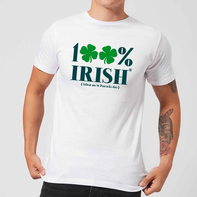 100% Irish* Men's T-Shirt - White - XL - White on Productcaster.