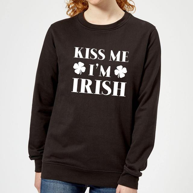 Kiss Me I'm Irish Women's Sweatshirt - Black - L on Productcaster.