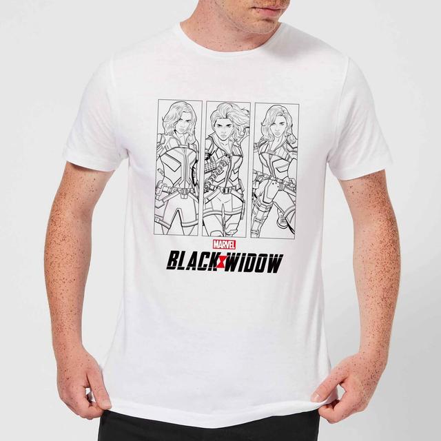 Black Widow Three Poses Men's T-Shirt - White - L - White on Productcaster.