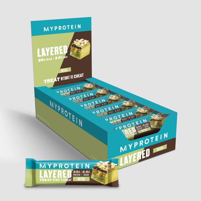 Layered Protein Bar szelet - 12 x 60g - Matcha on Productcaster.