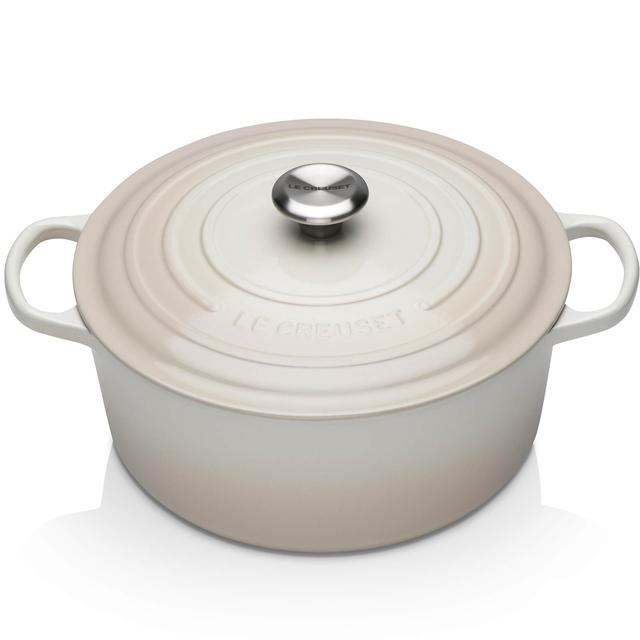 Le Creuset Signature Cast Iron Round Casserole Dish - 28cm - Meringue on Productcaster.