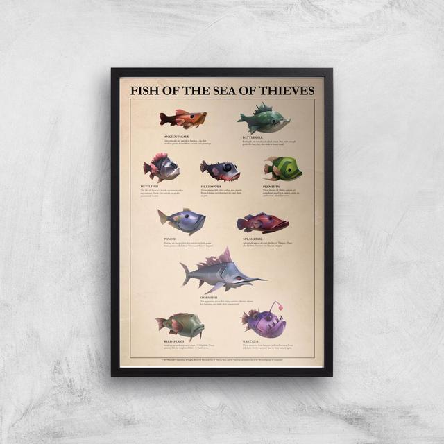 Fish Of The Sea Of Thieves Giclee Art Print - A4 - Black Frame on Productcaster.