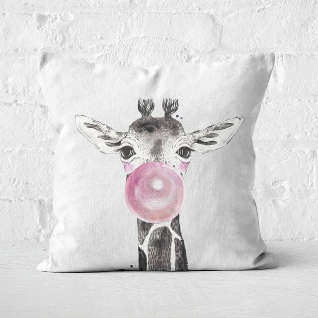 Bubblegum Giraffe Square Cushion - 50x50cm - Soft Touch on Productcaster.