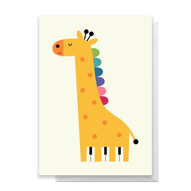 Andy Westface Giraffe Piano Greetings Card - Standard Card on Productcaster.