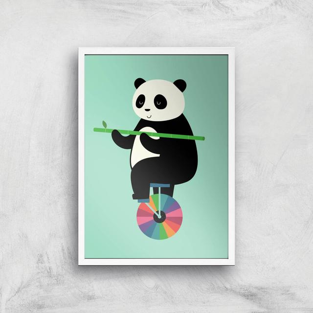 Andy Westface Balanced Bear Giclee Art Print - A3 - White Frame on Productcaster.