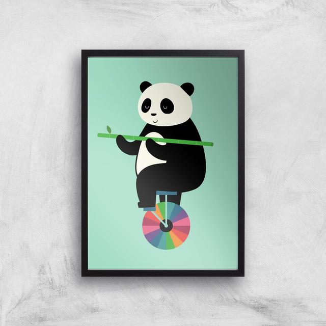 Andy Westface Balanced Bear Giclee Art Print - A3 - Black Frame on Productcaster.