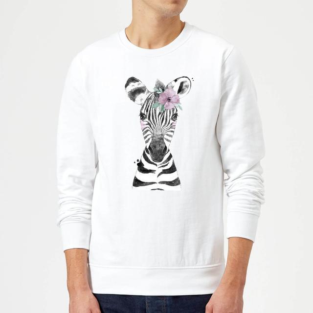 Floral Zebra Sweatshirt - White - M - Weiß on Productcaster.