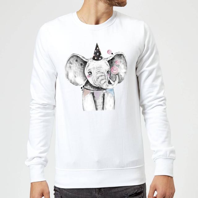 Party Elephant Sweatshirt - White - M - White on Productcaster.