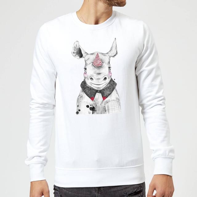 Clown Rhino Sweatshirt - White - L - Weiß on Productcaster.