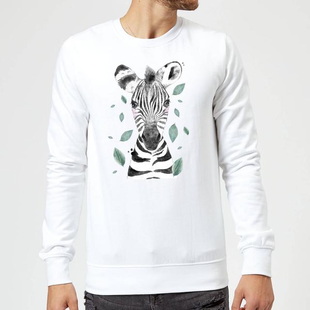 Zebra And Leaves Sweatshirt - White - XXL - Weiß on Productcaster.