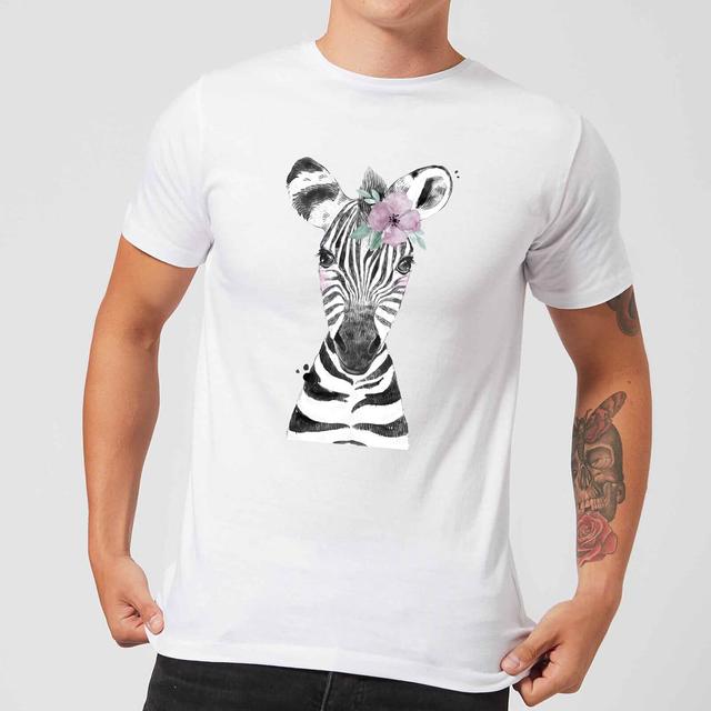 Floral Zebra Men's T-Shirt - White - L - White on Productcaster.